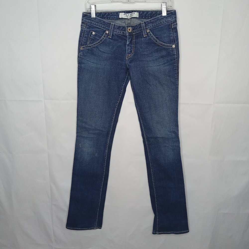 Hudson Jeans Womens 28 Blue Cotton Straight Leg Stretch